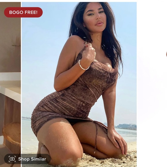 fashion nova NWT medium brown with gold - Picture 6 of 7